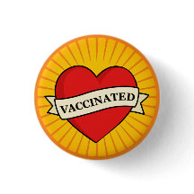 Cool Retro Spaß Rotes Herz mit Banner geimpft