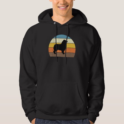 Cool Retro Sunset Australian Shepherds - Großer Sp Hoodie (Vorderseite)