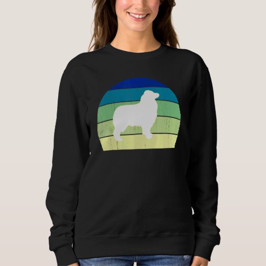 Cool Retro Sunset Australian Shepherds Owner Sweatshirt (Vorderseite)