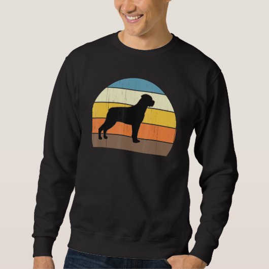 Cool Retro Sunset Rottweilers Großes Rottweiler Ei Sweatshirt (Vorderseite)