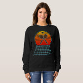 Cool Retro Sunset Vaporwave Badminton Sweatshirt (Vorne ganz)