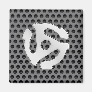 COOL Retro Vintage Silber Chrom-ähnlich 45 Spacer Magnet