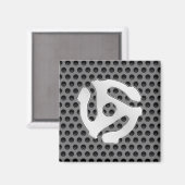COOL Retro Vintage Silver Chrome Like 45 spacer DJ Magnet (Vorderseite/Rückseite)