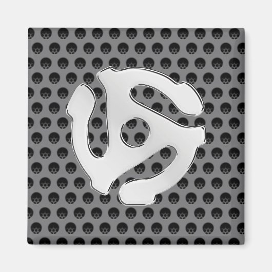 COOL Retro Vintage Silver Chrome Like 45 spacer DJ Magnet (Vorne)