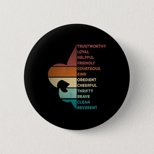 Cool Retro Vintage Stil Pfadfinder Gesetz Button (Vorderseite)