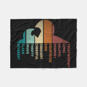 Cool Retro Vintage Stil Pfadfinder Gesetz Fleecedecke (Vorderseite (Horizontal))