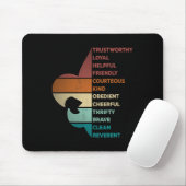 Cool Retro Vintage Stil Pfadfinder Gesetz Mousepad (Mit Mouse)