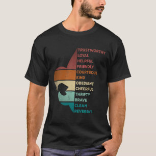 Cool Retro Vintage Stil Pfadfinder Gesetz T-Shirt