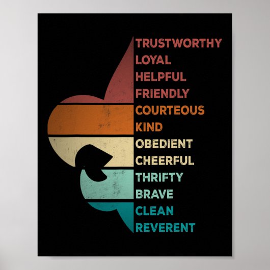 Cool Retro Vintage Style Pfadfinder Gesetz  Poster (Vorne)