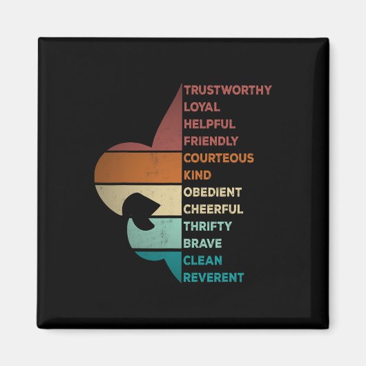 Cool Retro Vintage Style Scouting Law Magnet (Vorne)