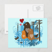 Cool Retro Vintage Vögel Postkarte (Vorne/Hinten)