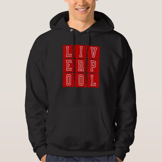 Cool Retro Vintager Blick Liverpool Hoodie (Vorderseite)