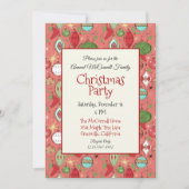 Cool Retro Weihnachten Party Einladungen (Vorderseite)