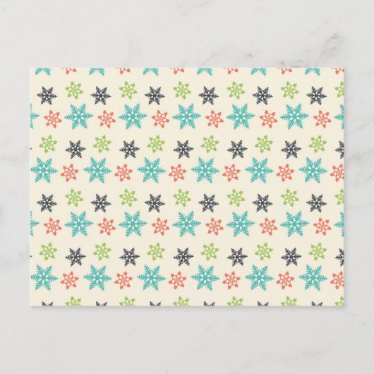 Cool Retro Weihnachtsfeiertag Pasta Snowflakes Feiertagspostkarte (Vorderseite)