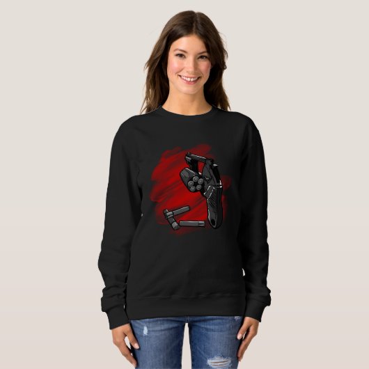 Cool Revolver with Ammunition Sweatshirt (Vorne ganz)
