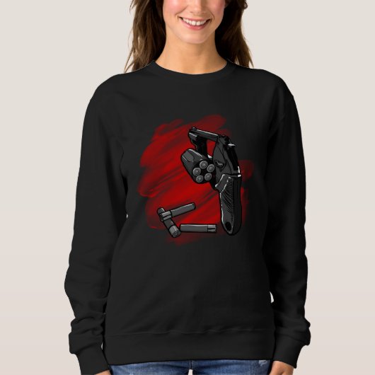 Cool Revolver with Ammunition Sweatshirt (Vorderseite)