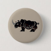 Cool RHINO - Gefährdete Tiergrafik Button (Vorderseite)