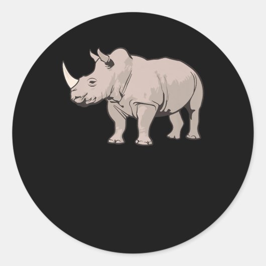 Cool Rhino Premium Runder Aufkleber (Vorderseite)