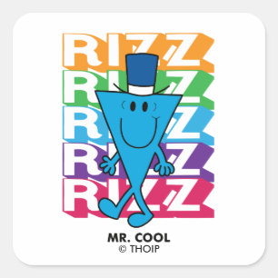 Cool Rizz Quadratischer Aufkleber