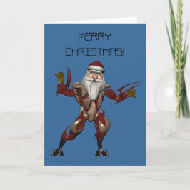 Cool Robo Tech Mech Santa Claus Feiertagskarte