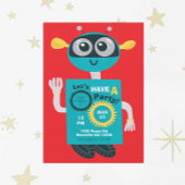 Cool Robot Boys Second Birthday Invitation Einladung