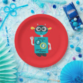 Cool Robot Custom Boys Birthday  Pappteller (Party)