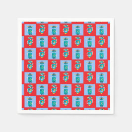Cool Robot Pattern Boys Birthday Serviette