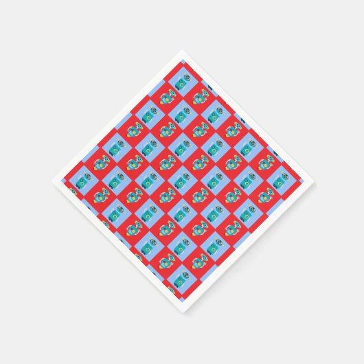 Cool Robot Pattern Boys Birthday Serviette (Ecke)
