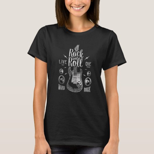 Cool Rock and Roll  I Love Rock Music Rock & Roll T-Shirt (Vorderseite)