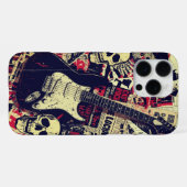 Cool Rock Guitar Skulls Guitarist Musician Gift iPhone Hülle (Rückseite (Horizontal))