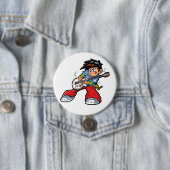 Cool Rock Star Gitarrist Fun Musiker Button (Beispiel)