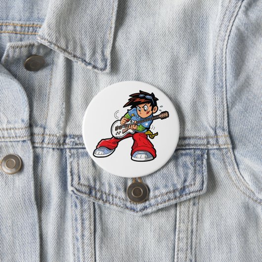 Cool Rock Star Gitarrist Fun Musiker Button (Beispiel)