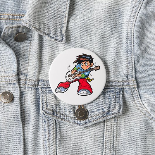 Cool Rock Star Gitarrist Fun Musiker Button