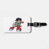 Cool Rock Star Gitarrist Fun Musiker Gepäckanhänger (Vorderseite horizontal)