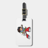 Cool Rock Star Gitarrist Fun Musiker Gepäckanhänger (Vorderseite vertikal)