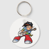 Cool Rock Star Gitarrist Fun Musiker Schlüsselanhänger (Vorderseite)