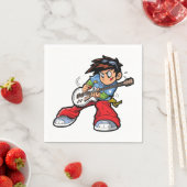 Cool Rock Star Gitarrist Fun Musiker Serviette (Beispiel)