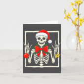 Cool Rocker Skeleton Santa Hat Christmas Punk Rock Karte (Gelbe Blume)