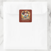 Cool Rodeo Cowboy fügen Text Quadratischer Aufkleber (Tasche)