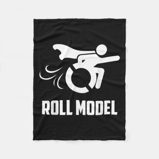 Cool Roll Model _ Funny Handicapped Person Wheelch Fleecedecke (Vorderseite)