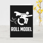 Cool Roll Model _ Funny Handicapped Person Wheelch Karte (Gelbe Blume)