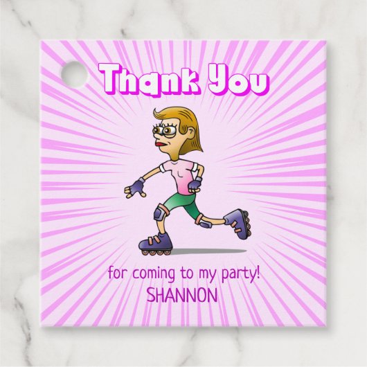 Cool Roller Skaten Girl Geschenkanhänger (Vorderseite)