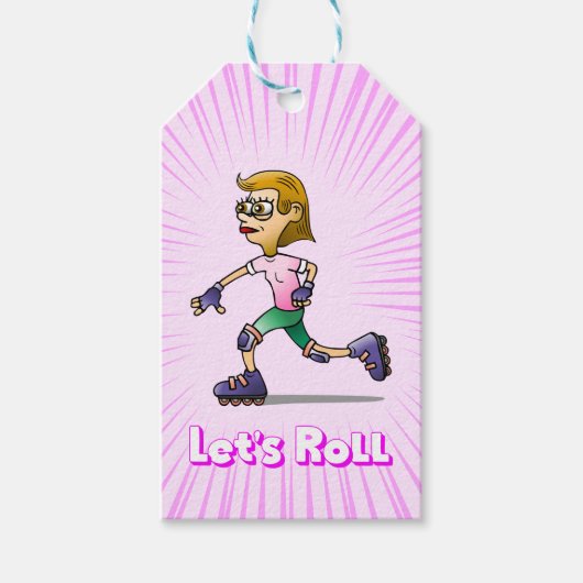 Cool Roller Skaten Girl Geschenkanhänger (Vorderseite)