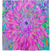 Cool rosa Blau und Lila Künstlerische Dahlia Blüte Duschvorhang (Vorderseite)