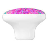 Cool rosa Blau und Lila Künstlerische Dahlia Blüte Keramikknauf (Seitenansicht)