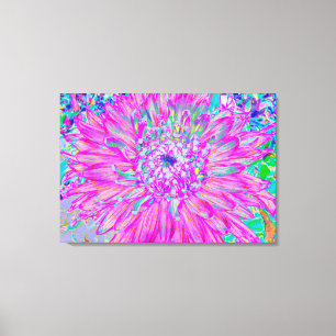 Cool rosa Blau und Lila Künstlerische Dahlia Blüte Leinwanddruck