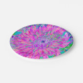 Cool rosa Blau und Lila Künstlerische Dahlia Blüte Pappteller (Schrägansicht)