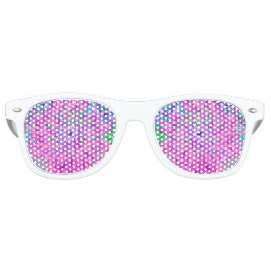 Cool rosa Blau und Lila Künstlerische Dahlia Blüte Partybrille (Vorderseite)