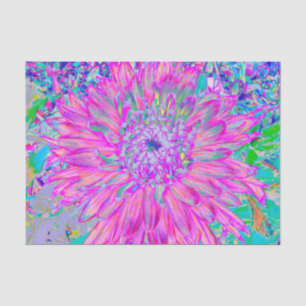 Cool rosa Blau und Lila Künstlerische Dahlia Blüte Seidenpapier