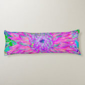 Cool rosa Blau und Lila Künstlerische Dahlia Blüte Seitenschläferkissen (Rückseite)